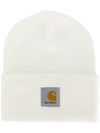 Carhartt Logo Patch Beanie In White