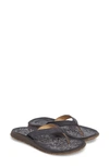 Olukai Paniolo Flip Flop In Trench Blue/ Blue Leather