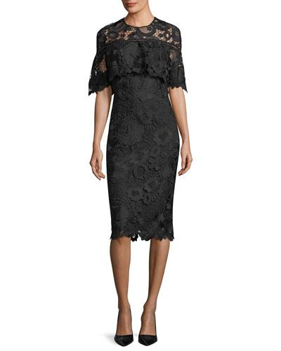 lela rose lace sheath dress