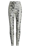 Commando Reptile Embossed Faux Leather Leggings In Fog Python