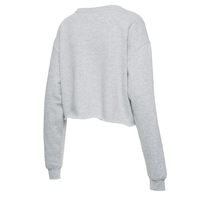 Junk Food Women's Heathered Grey Chicago Bulls Nba X Mtv I Want My Cropped Fleece Pullover Sweatshirt