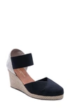 Andre Assous Anouka Espadrille Wedge Sandal In Black Fabric