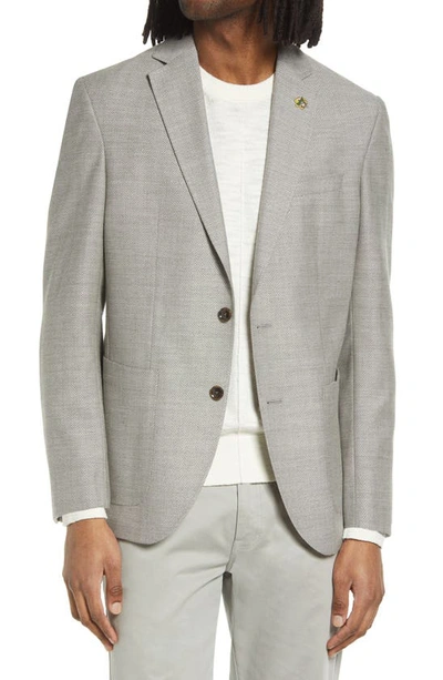 Ted Baker Soft Construct Slim Fit Stretch Wool Sport Coat In Light Grey