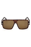 Tom Ford Camden 58mm Square Sunglasses In Brown