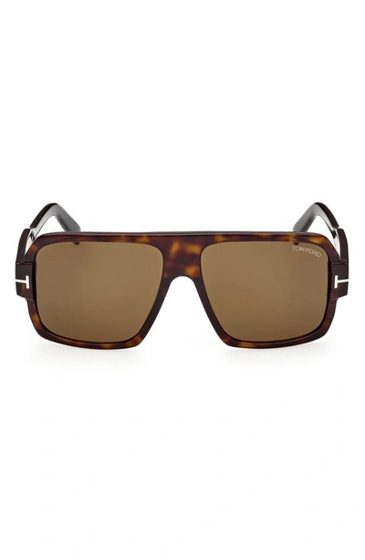 Tom Ford Camden 58mm Square Sunglasses In Brown