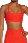 Beyond Yoga Space Dye Slim Racerback Sports Bra In Redflower-scarlet