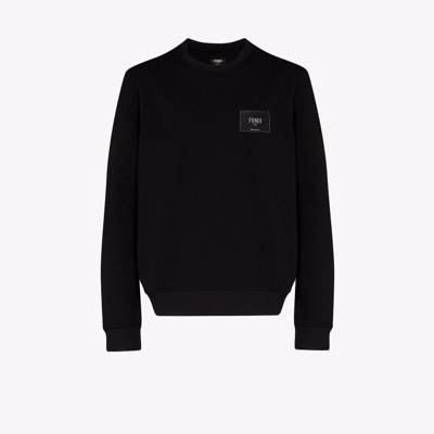 Fendi Black Logo Cotton Sweatshirt