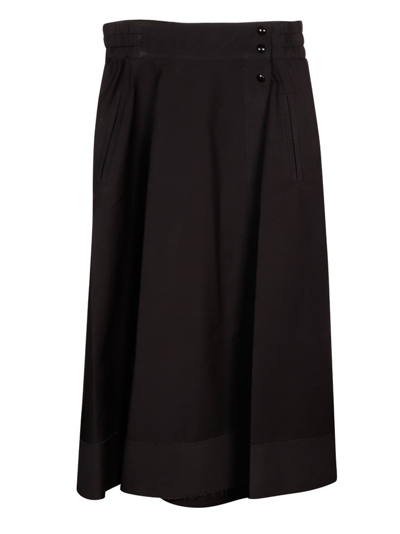 Khaite Side-buttoned A-line Skirt In Black
