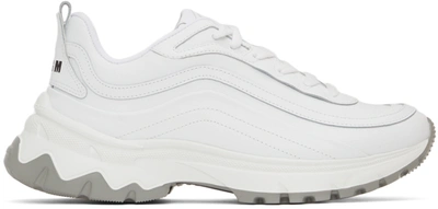 Msgm White Minimal Chunky Sole Sneakers