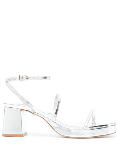 Larroude Gio Sandals In Silver