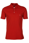 Fay Stretch Cotton Polo Shirt With Logo In Rosso