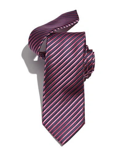 Charvet Assorted Silk Striped Ties In Maroon
