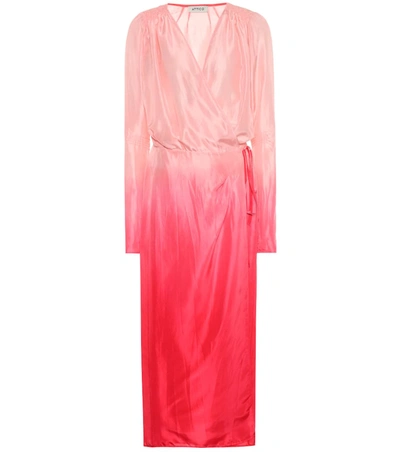 Attico Silk Organza Wrap Dress In Pink