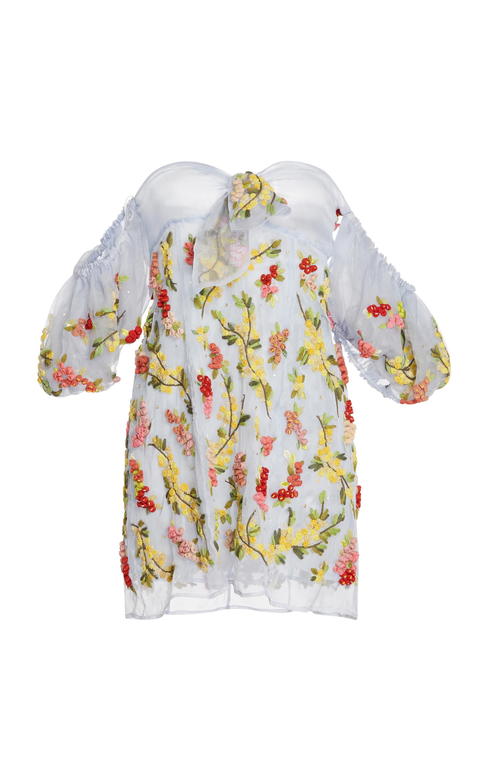 Attico Sheer Floral Dress In Multi | ModeSens