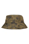 Ganni Recycled Polyester Bucket Hat In Green/black