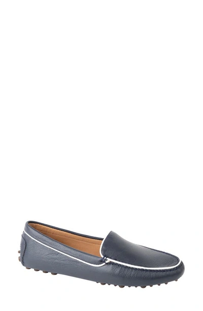 Patricia Green Jill Piped Driving Moccasin In Navy