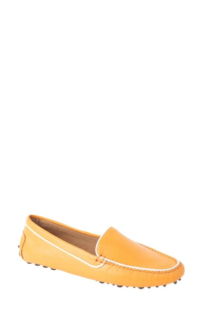 Patricia Green Jill Piped Driving Moccasin In Yellow/orange