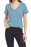 Madewell Whisper Cotton V-neck T-shirt In Ocean