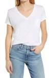 Caslon Short Sleeve V-neck T-shirt In White