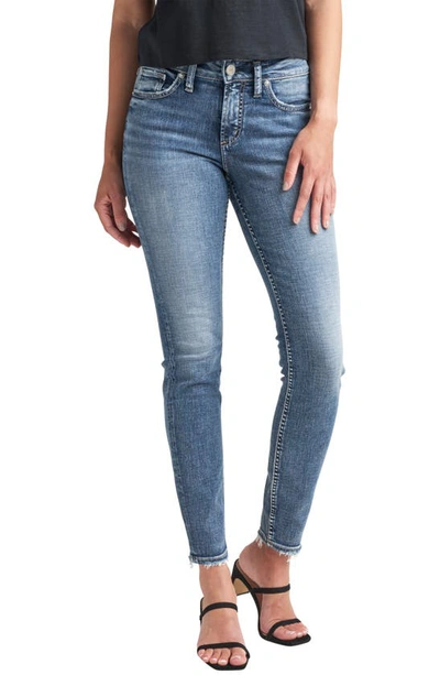 Silver Jeans Co. Women's Suki Stretchy Mid Rise Curvy Skinny Jeans In Indigo
