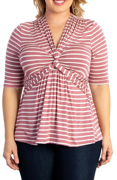 Kiyonna Ashton Twist-front Top In Rosy Mauve
