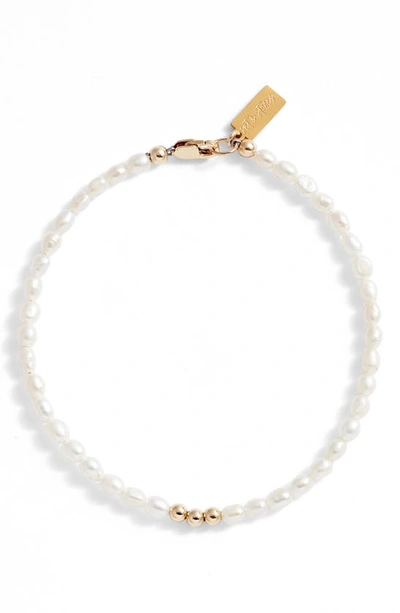 Set & Stones Natasha Genuine Pearl Bracelet In Gold