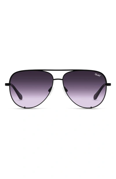 Quay High Key 55mm Aviator Glasses In Black