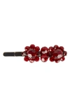 Simone Rocha Mini Crystal Flower Hair Clip In Red