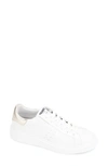 Kenneth Cole New York Kam Platform Sneaker In White/ Shiny Light Gold