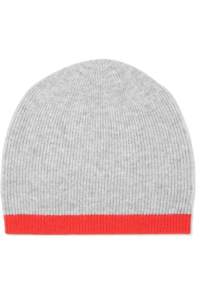 Duffy Woman Two-tone Wool And Cashmere-blend Beanie Gray