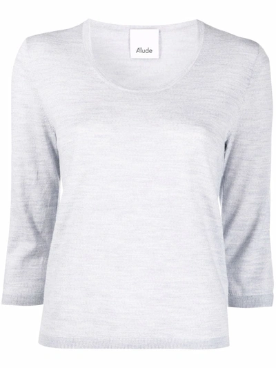 Allude Slim-fit Knit Top In Grey