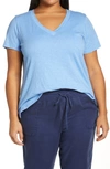 Caslon Short Sleeve V-neck T-shirt In Blue Cornflower