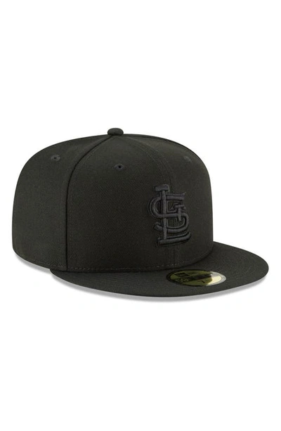 New Era Men's Black St. Louis Cardinals Black On Black 59fifty Fitted Hat