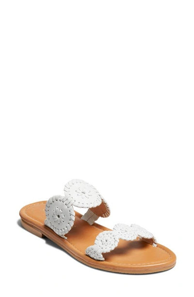 Jack Rogers Lauren Leather Two Band Sandals In White