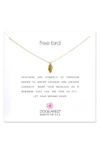 Dogeared Reminder - Free Bird Pendant Necklace In Gold