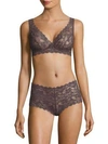 Hanro Lace Soft Cup Bra In Dark Purple