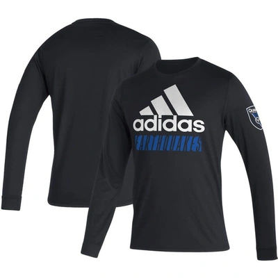 Adidas Originals Adidas Black San Jose Earthquakes Vintage Aeroready Long Sleeve T-shirt