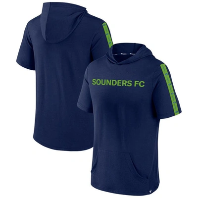 Fanatics Branded Blue Seattle Sounders Fc Definitive Victory Short-sleeved Pullover Hoodie