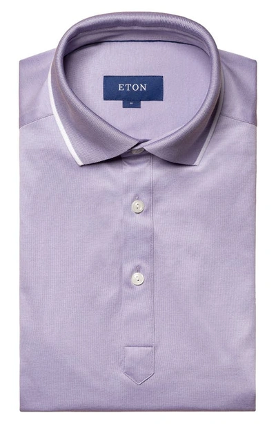 Eton Contemporary Fit Filo Di Scozia Short Sleeve Polo In Light Pastel Purple