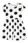 Tucker + Tate Kids' Print Short Sleeve Dress In Ivory Egret Dense Dot