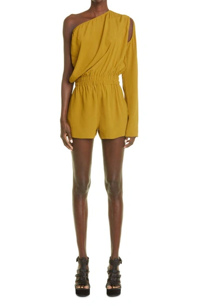 Rick Owens One-shoulder Romper In Yellow