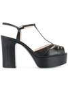 Fendi Platform Leather Sandals In Camelia