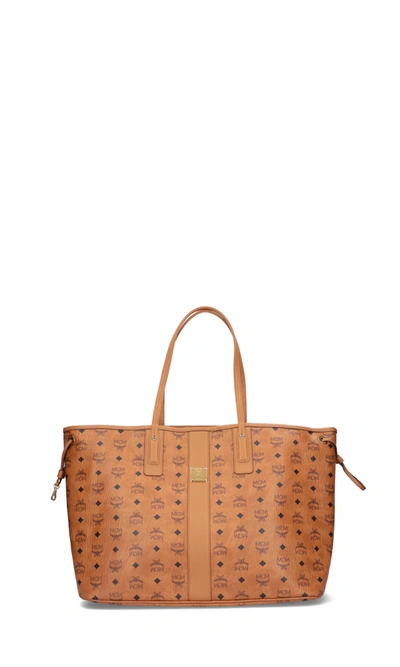 Mcm Large 'liz Visetos' Shopping Bag In Orange