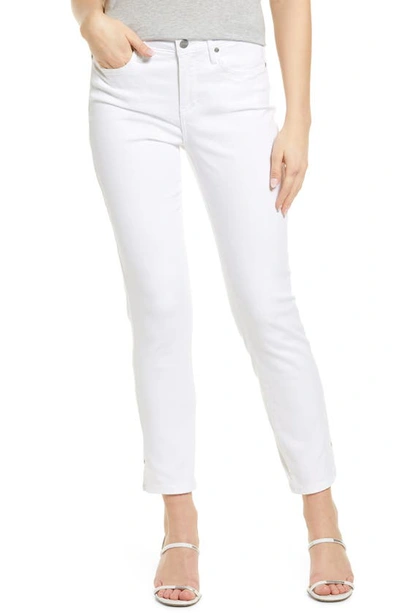 Nydj Sheri Side Slit Slim Ankle Jeans In Optic White