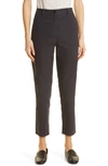 Eileen Fisher Organic Cotton & Hemp High Waist Tapered Ankle Pants In Graphite