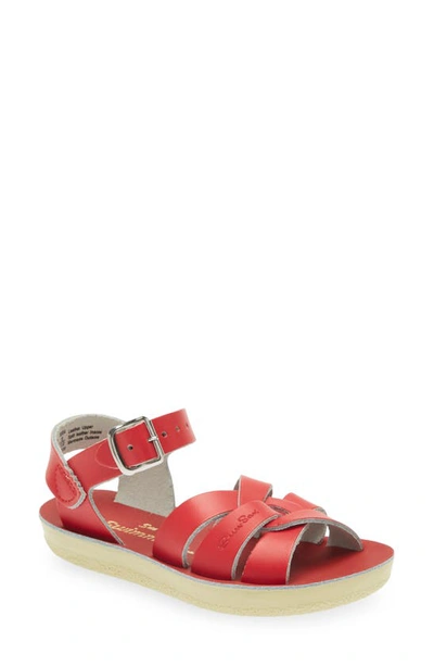 Salt Water Sandals By Hoy Kids' Sun San® Swimmer Sandal In 610 Red