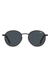 Quay Talk Circles 45mm Polarized Round Sunglasses In Black / Smoke Polarized