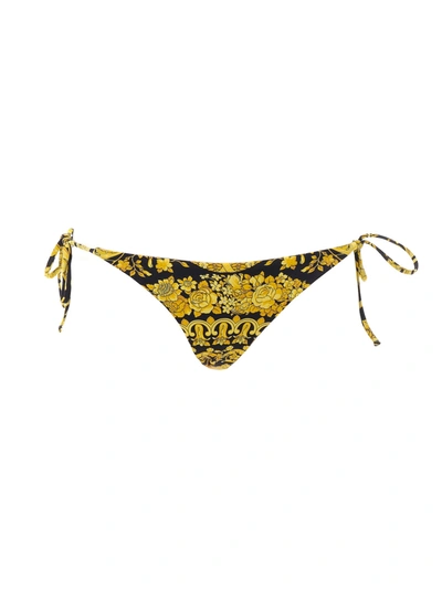 Versace Slip Bikini Barocco In Yellow