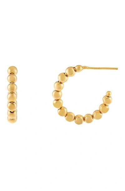 Adinas Jewels Women's Beaded Hoop Earring In Gold Plated