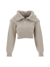 Jacquemus La Maille Risoul Double Collar Wool Sweater In Brown